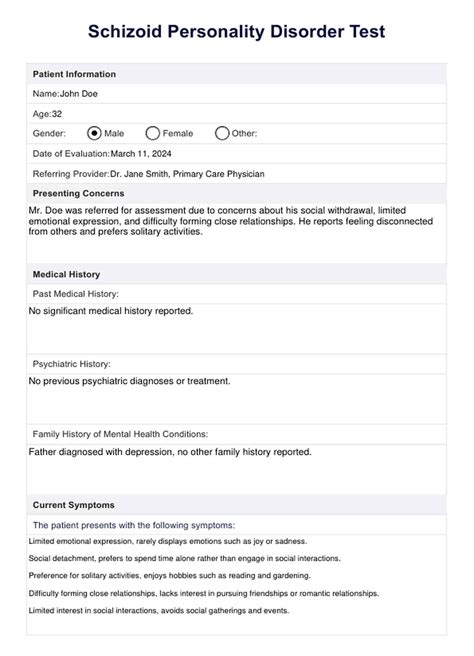 Schizoid Personality Disorder Test