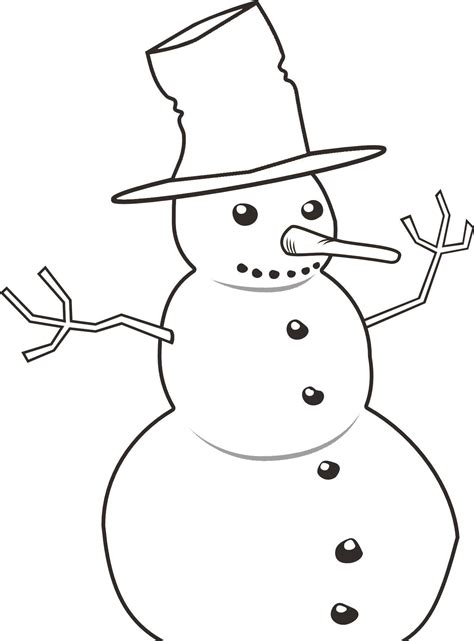 Winter Coloring Page Smiling Snowman Snowman coloring pages, Coloring