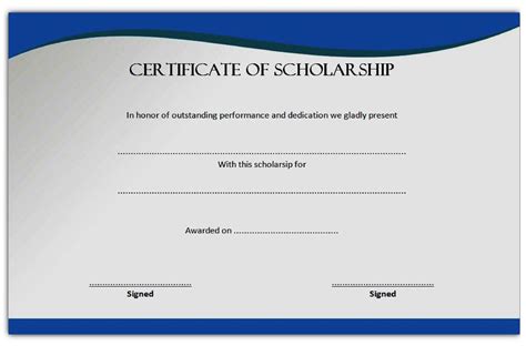 Scholarship Certificate Templates Free Download