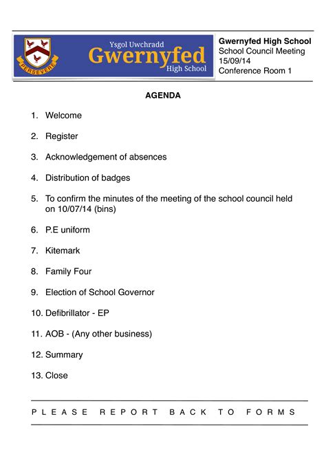 School Board Meeting Agenda Template