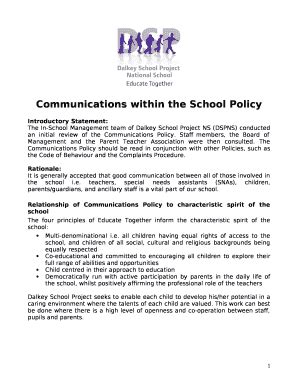 School Communication Policy Template