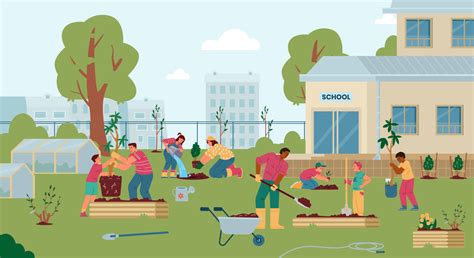 School Garden Cartoon Images