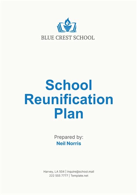 School Reunification Plan Template