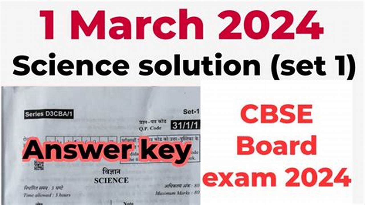 Science 2024 Board Paper Answer Key