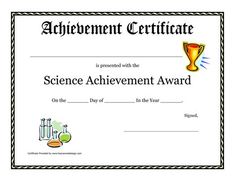 Certificate template for science award Royalty Free Vector