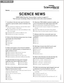 Science World Worksheet Answer Key