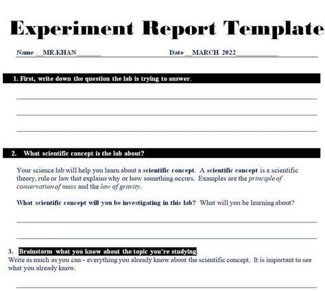 Science Experiment Report Template (2) | PROFESSIONAL TEMPLATES in 2020