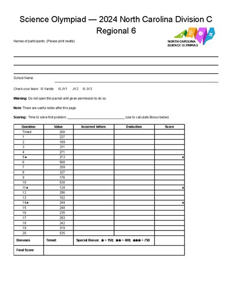 Science Olympiad — Codebusters Practice Test