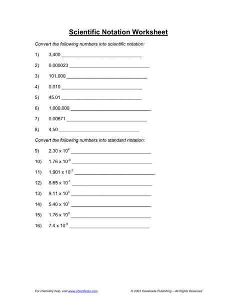 Scientific Notation And Standard Notation Worksheet Answers — db-excel.com