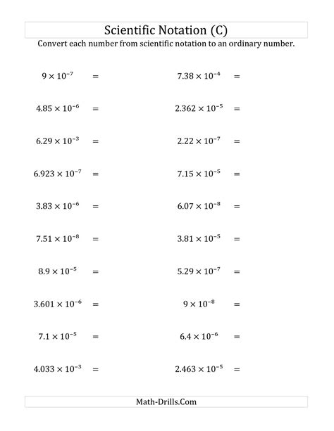 Unlock the Secrets of Science with Our Exhilarating Scientific Notation Conversion Worksheet!
