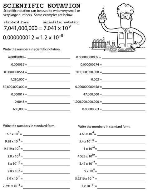 Scientific Notation Worksheet Scientific Notation Worksheet Convert the