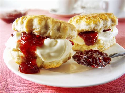 Scones with Clotted Cream and Raspberry Jam