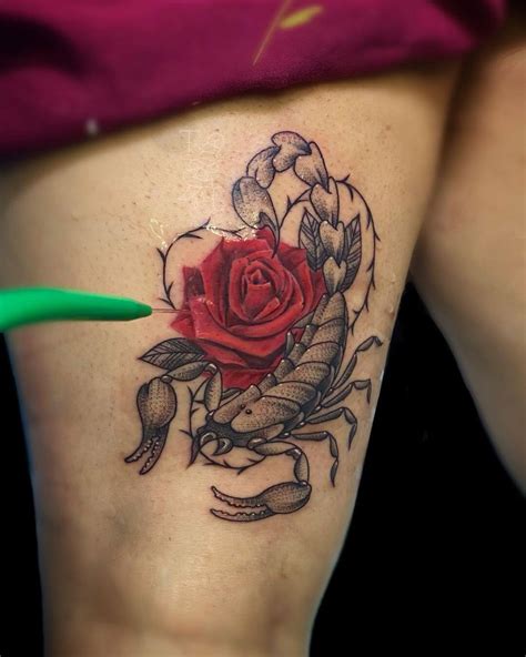 Scorpion Rose Tattoo