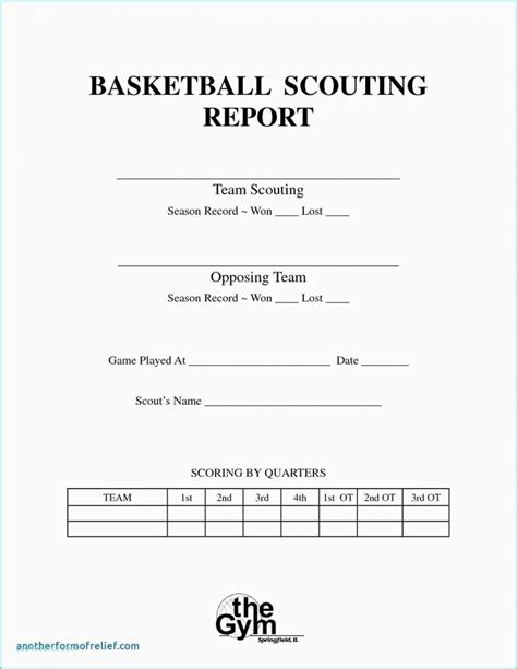 Scouting Report Template Basketball - PROFESSIONAL TEMPLATES