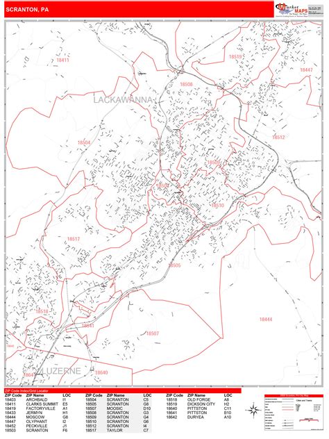 Pennsylvania zip code vector map with location name lossless scalable