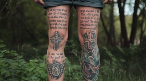 Script Bible Verse Leg Tattoos For Men