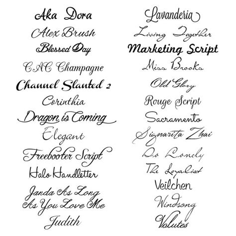 Script Fonts Styles