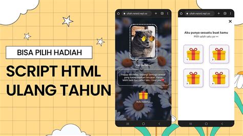 Script HTML ulang tahun interaktif romantis dan lucu