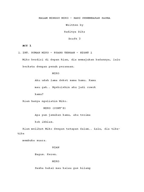 Script Malam Minggu Miko