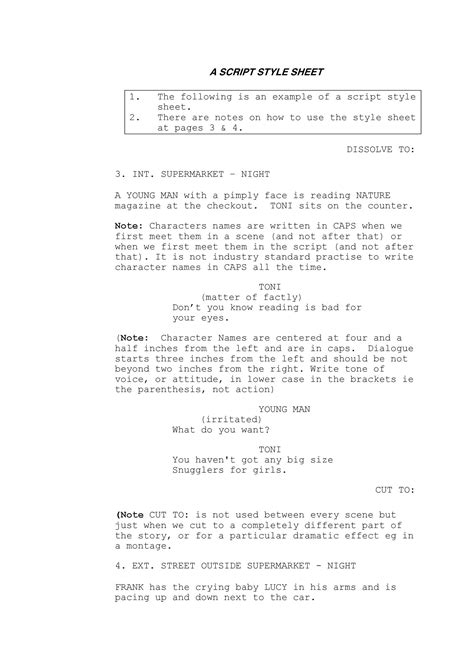 Script Writing Template For Pages