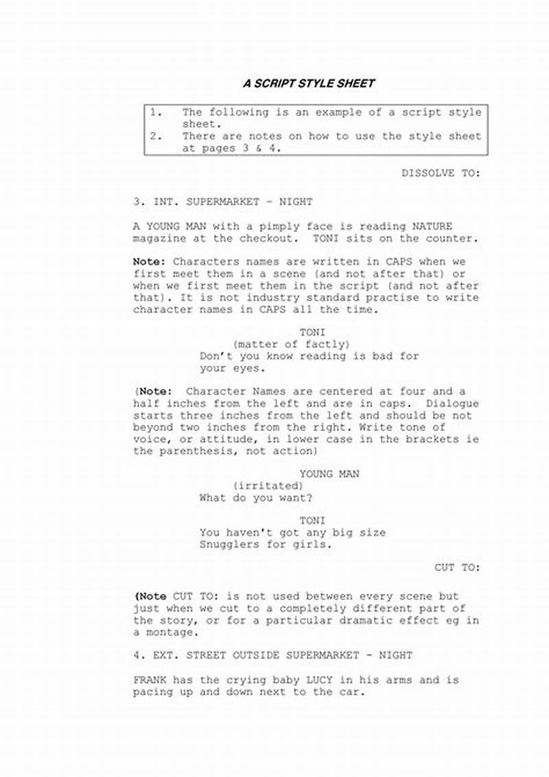 Script Writing Template For Pages