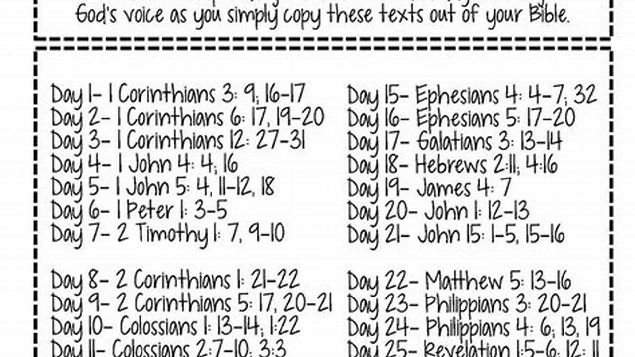 Scripture Writing Plan March 2024