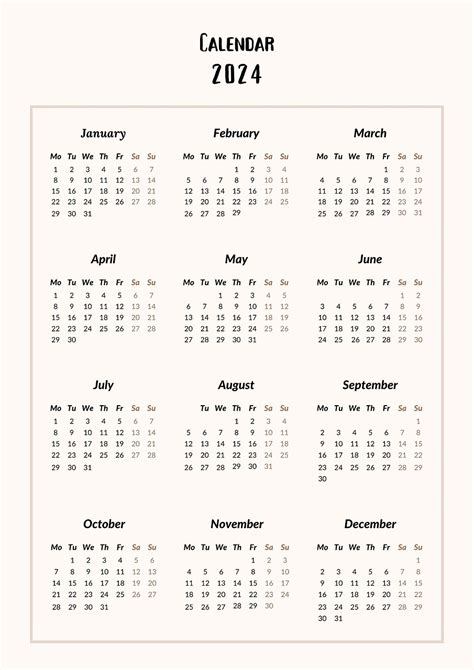 Calendario 2024 en Word, Excel y PDF Calendarpedia