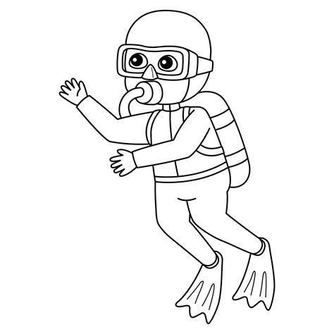 Scuba Diver Coloring Page