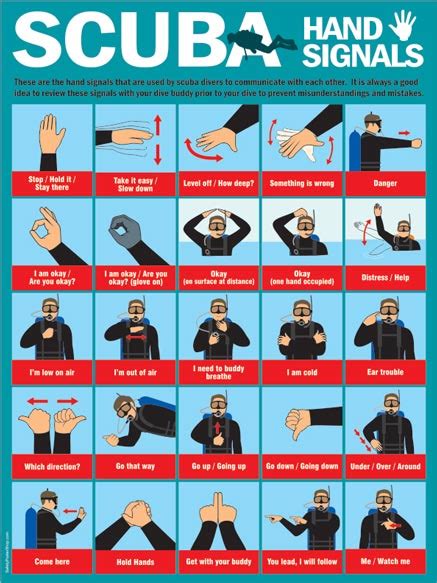 Scuba Diving Hand Signals Chart