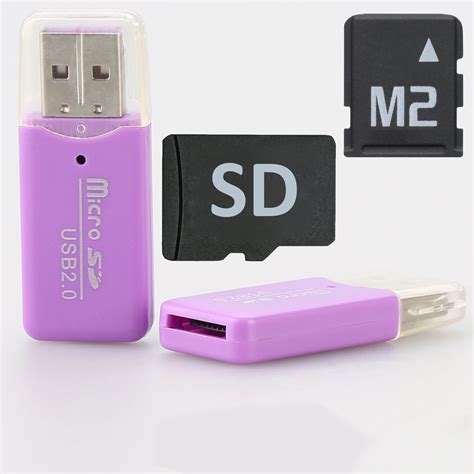 SDHC TF M2 Micro SD To USB 2.0 Memory Card Reader Mini Adapter For PC