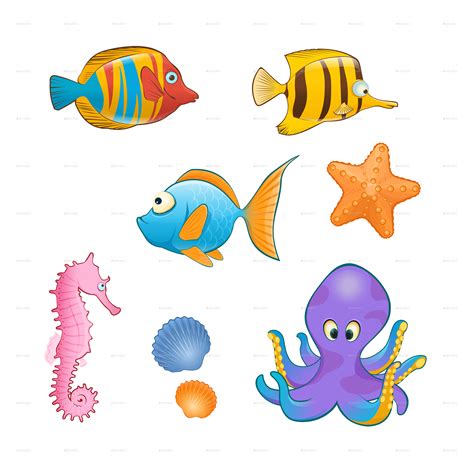 Sea Animals Cartoon Png