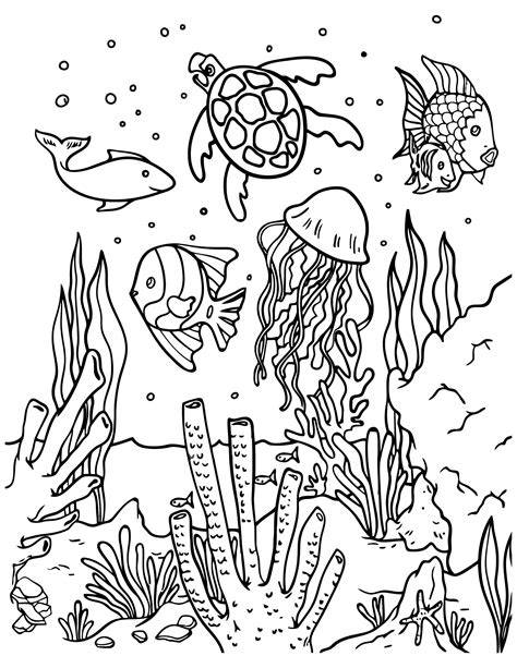 Sea Animals Coloring Page