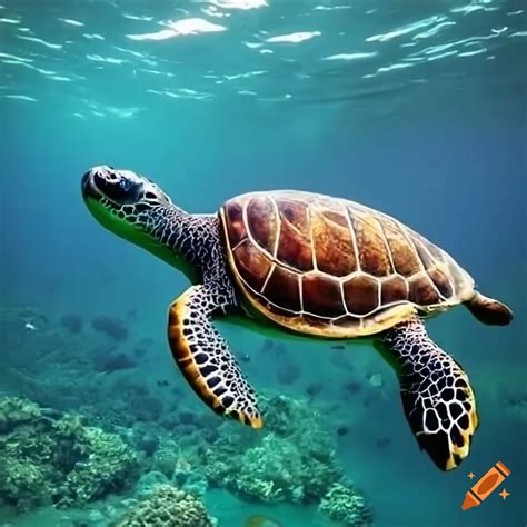 Sea Turtle Swimming