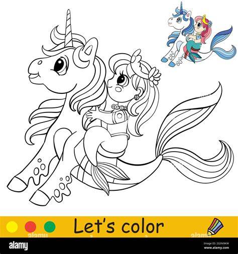 Sea Unicorn Coloring Pages