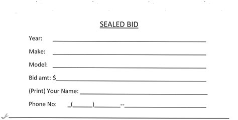 Sealed Bids Letter Template