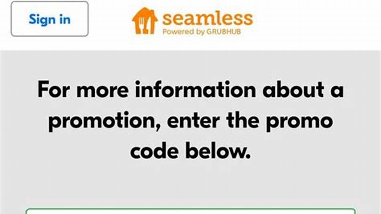 Seamless Promo Code 2024