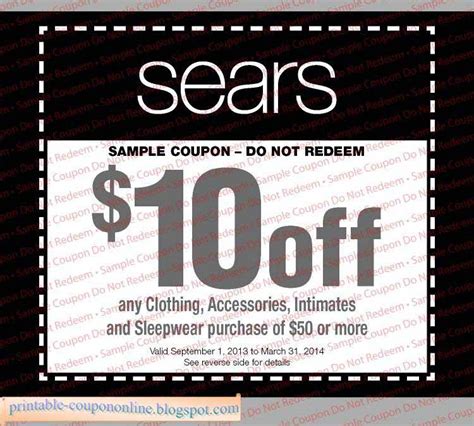 Sears Coupons Printable Coupons
