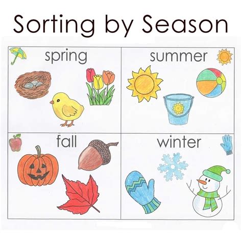 Seasons Printables For Kindergarten