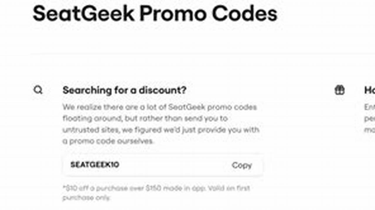Seatgeek Promo Code 2025 Reddit November