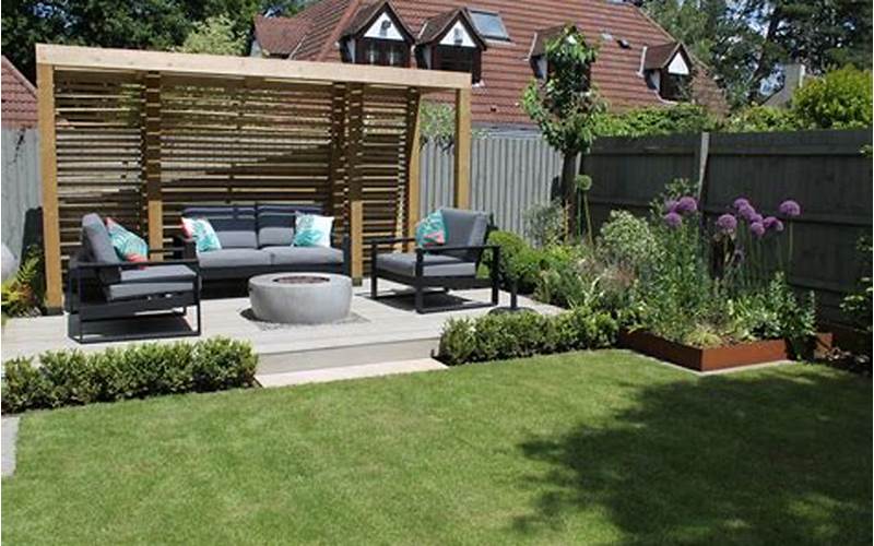 Seating Area In A Backyard Landscape