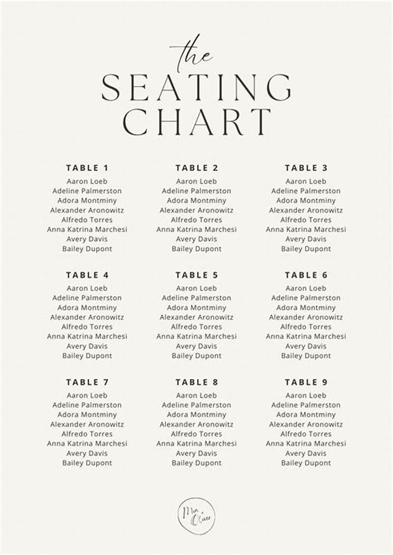 Seating Chart Examples