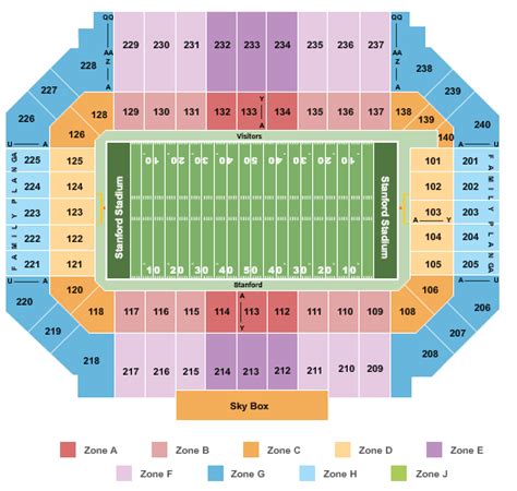 Seating Chart For Stanford Stadium