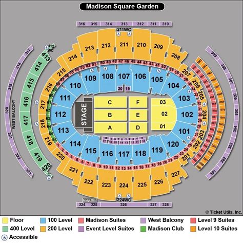 Seating Chart Madison Square Garden Concert