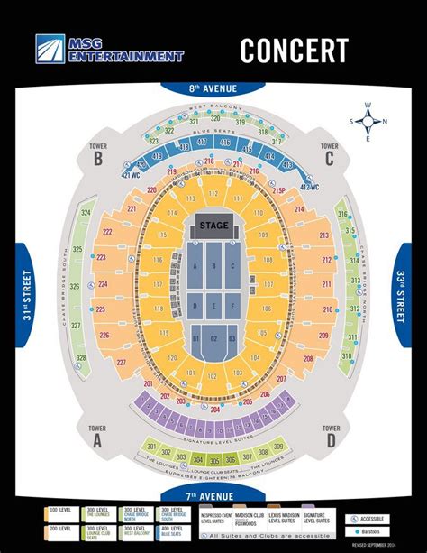 Seating Chart Msg Concert