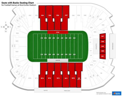 Seating Chart Rice Eccles Stadium