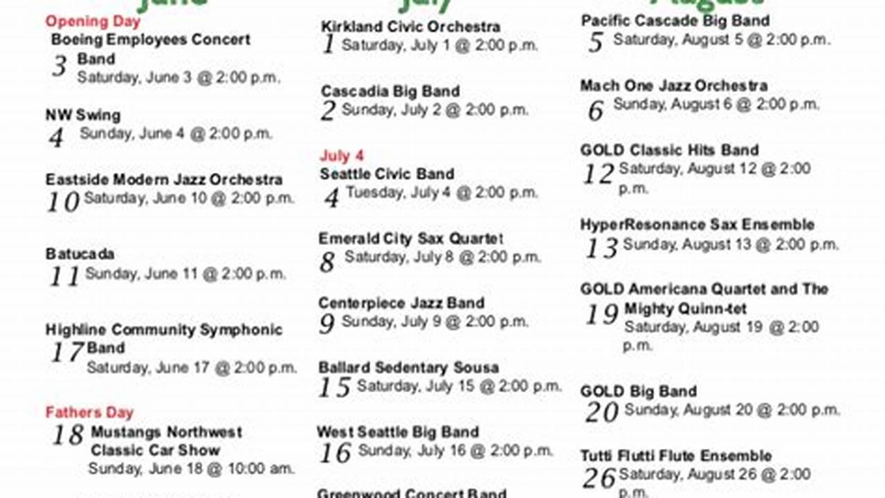 Seattle Summer Concerts 2024