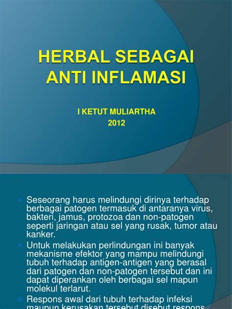 Sebagai Anti-Inflamasi