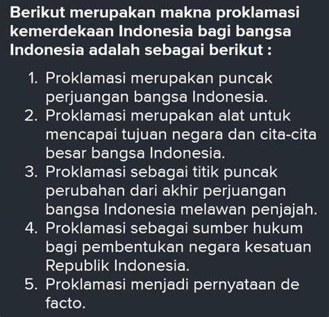Sebutkan Contoh Cara Memaknai Proklamasi Kemerdekaan Indonesia