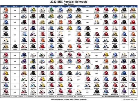 2020 SEC Football Schedule A Sea Of Blue