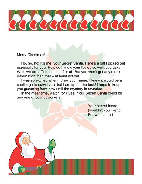 Secret Santa Letter Template